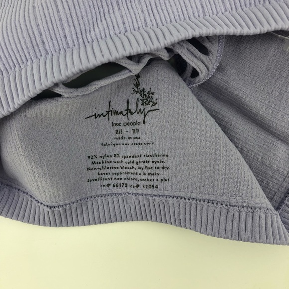 Free People Ribbed Bralette XS S New Purple - Picture 3 of 3